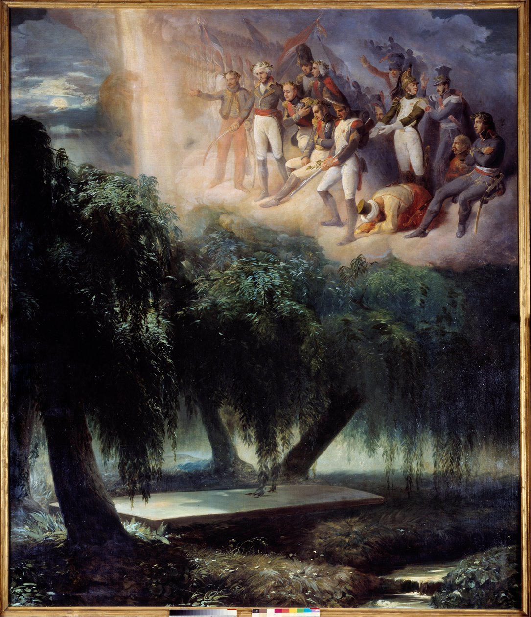Graven til St. Helene: allegori til begravelsen av Napoleon. Maleri av Jean Alaux kalt romeren (1786-1864) av Jean Alaux