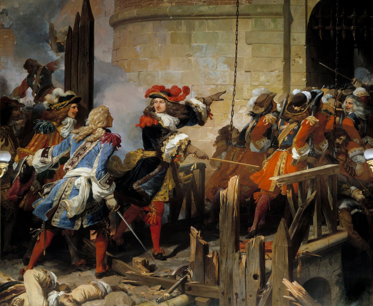 Valenciennes stormet av Louis XIV (1638-1715) den 17/03/1677 leder Vauban de militære operasjonene. Maleri av Jean Alaux dit le Romain (1786-1864) 1837 søn. 4,15x4,65 m - Valenciennes stormet av Ludvig XIV (1638-1715) 17. mars 1677. Vauban leder militaen av Jean Alaux