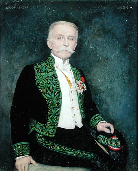 Portrett av Rene Bazin (1853-1932) 1924 (olje på lerret) av Jean Alexandre Coraboeuf
