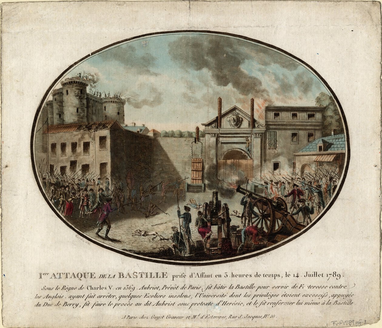 Stormingen av Bastillen 14. juli 1789, 1789 av Jean Alexis Cornu