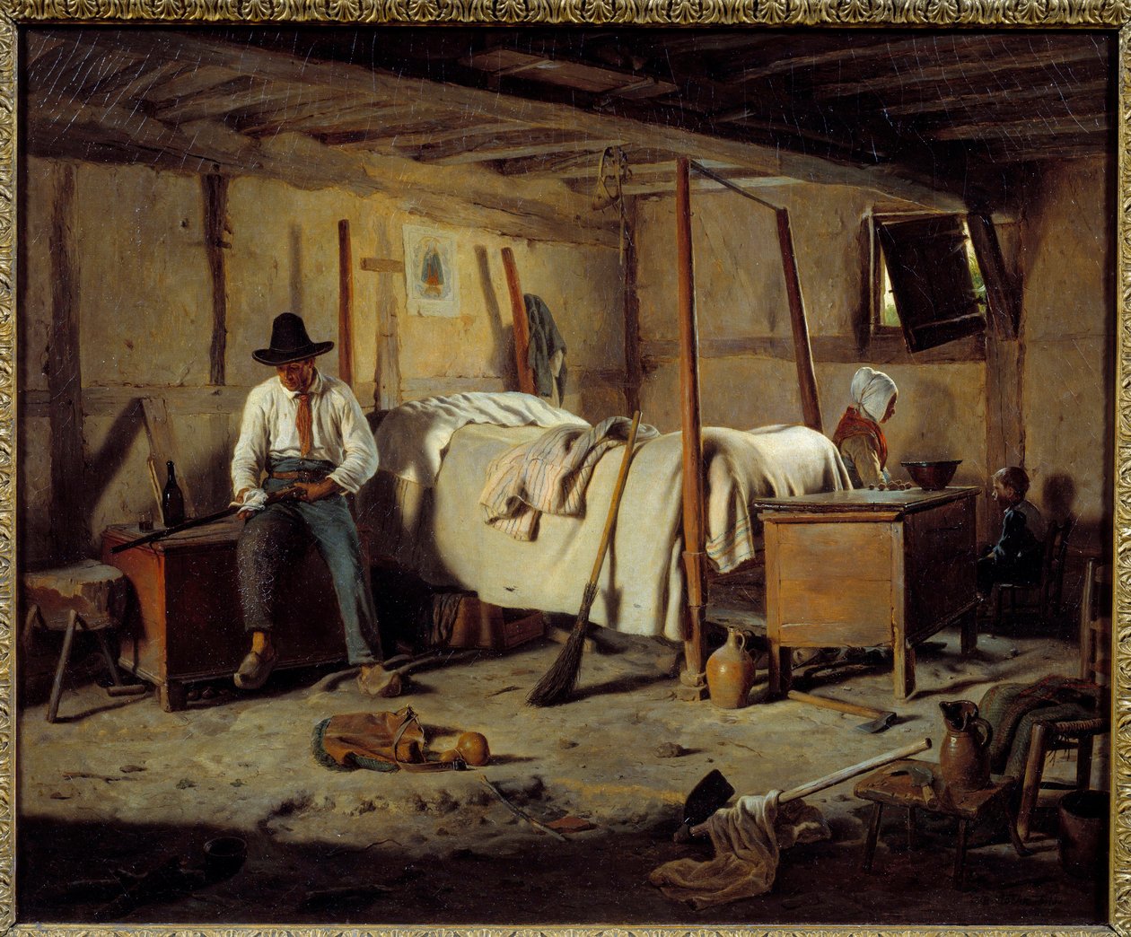 Krypskytteren Maleri av Jean Alphonse Roehn (1799-1864) 1850 Dim. 0,5x0,6 m av Jean Alphonse Roehn