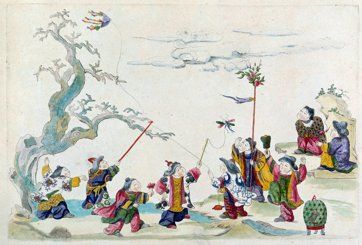 Tegning fra en kinesisk vase: fest. Maleri av Jean Antoine Fraisse (1700-tallet) av Jean Antoine Fraisse