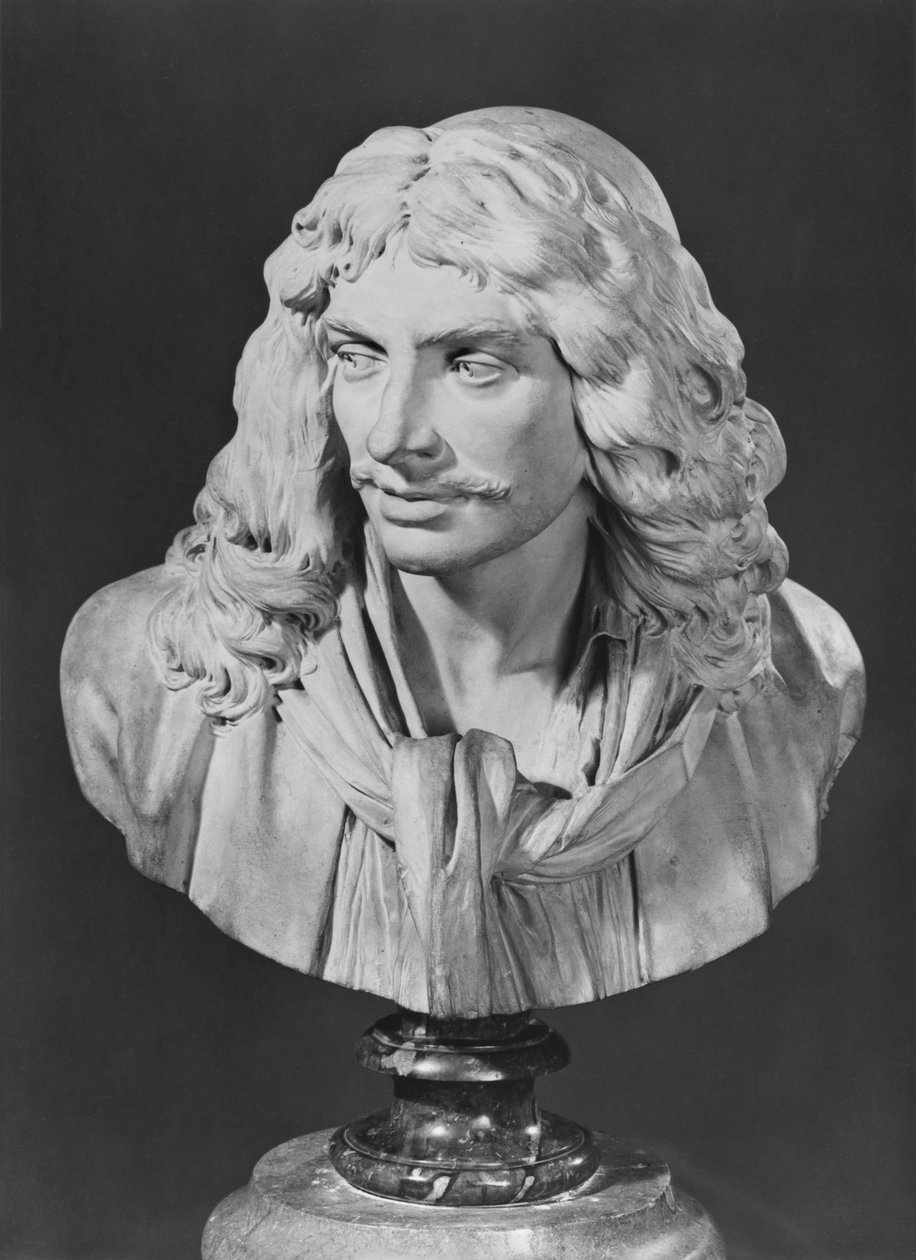 Byste av Jean-Baptiste Poquelin, kjent som Moliere, 1781 (terrakotta) av Jean Antoine Houdon