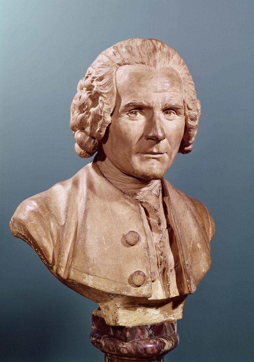 Byste av Jean-Jacques Rousseau (1712-78) (terrakotta) av Jean Antoine Houdon