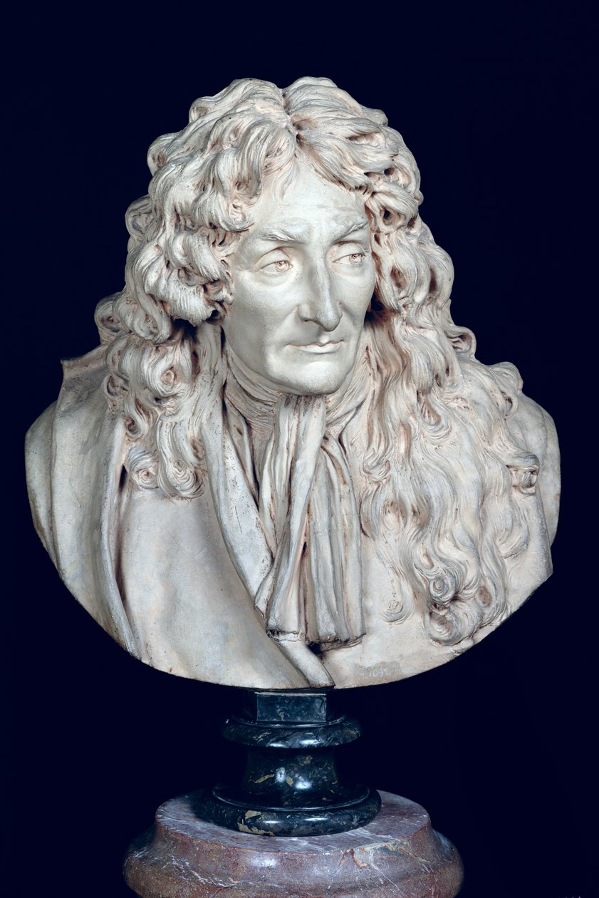 Byste av Jean de La Fontaine (1621-95) 1692 (leire) av Jean Antoine Houdon