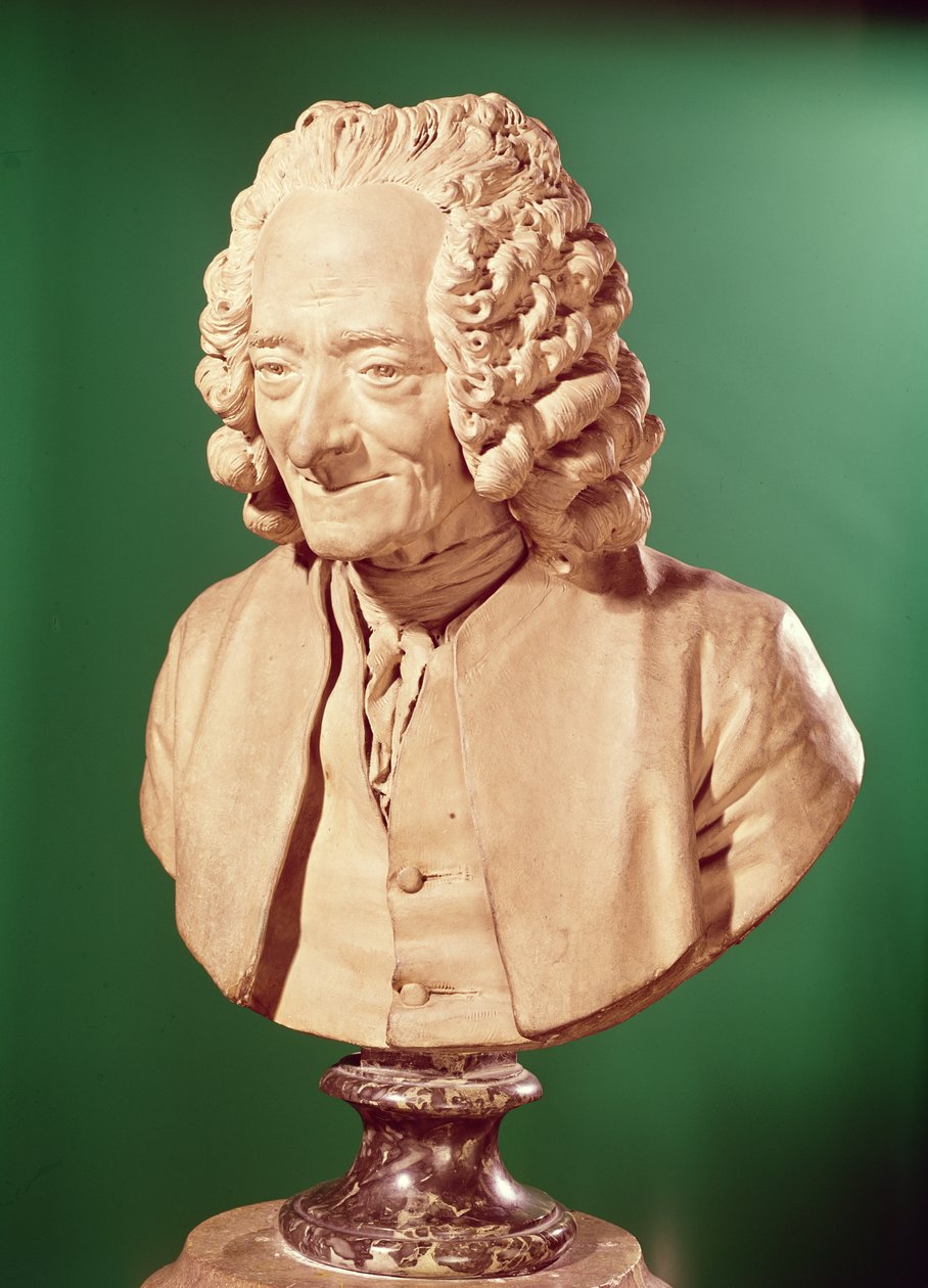Byste av Voltaire (1694–1778) av Jean Antoine Houdon