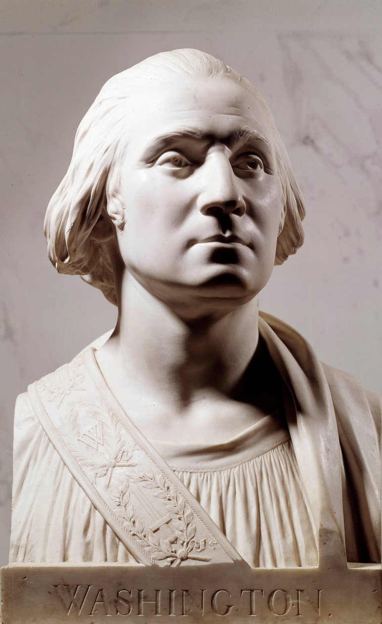 Marmorbyste av George Washington (1732-1789) Skulptur av Jean Antoine Houdon (1741-1828) 1786 Paris, Musee du Louvre av Jean Antoine Houdon