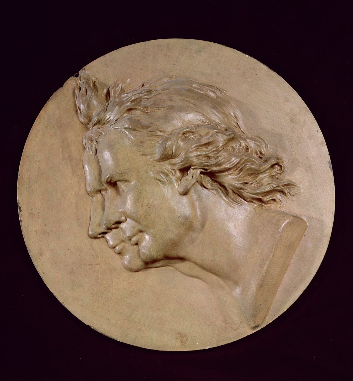 Medaljong som viser Joseph (1740-1810) og Etienne Montgolfier (1745-99) av Jean Antoine Houdon