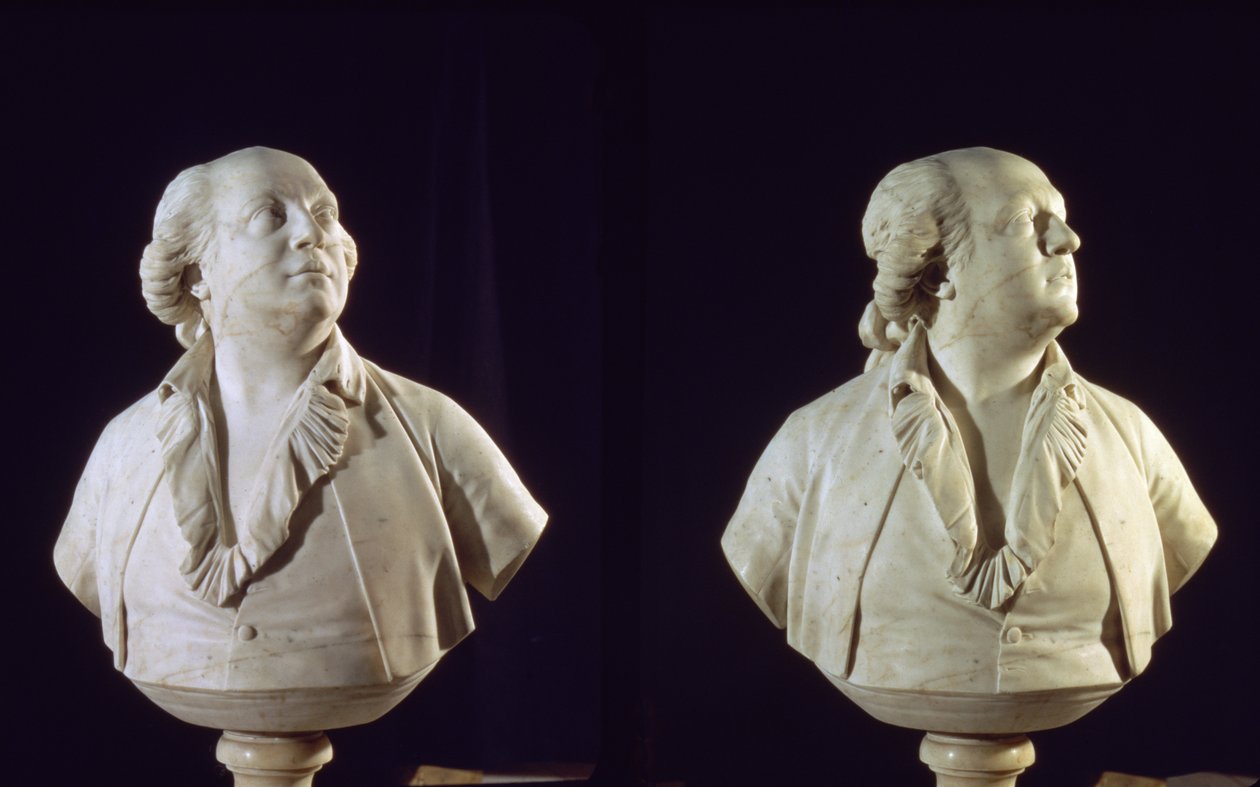 Portrettbyste av Giuseppe Balsamo (1743-95), kalt greven av Cagliostro (marmor) av Jean Antoine Houdon