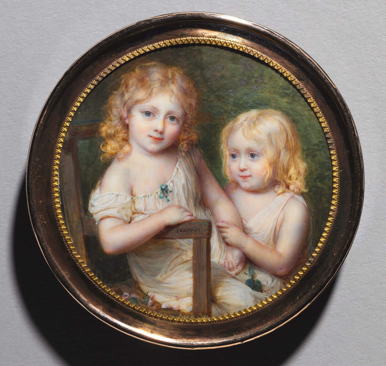 Portrett av kunstnernes barn Emma og Paul, ca. 1795. av Jean Antoine Laurent