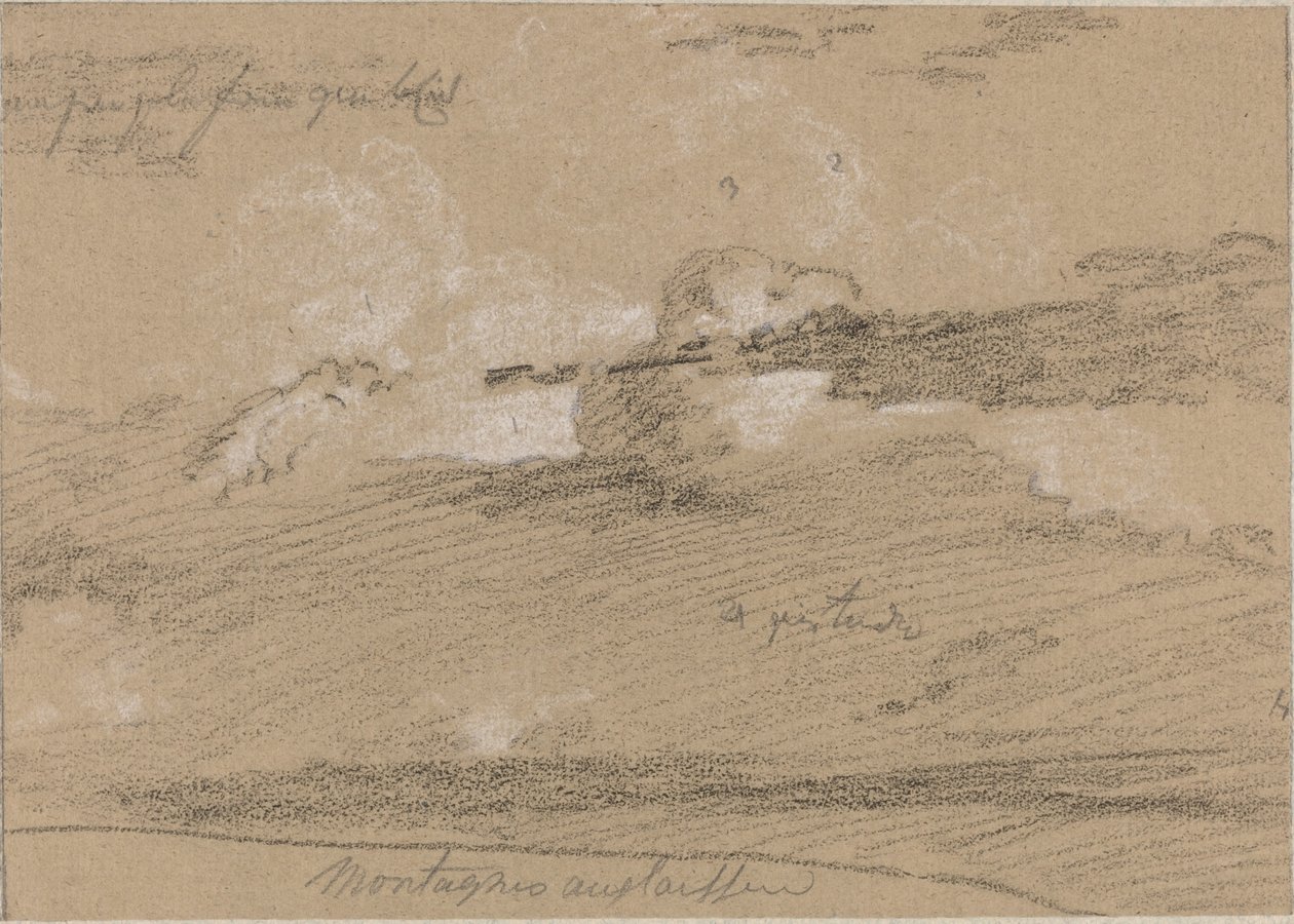 Studie av skyer over fjellene av Jean Antoine Linck
