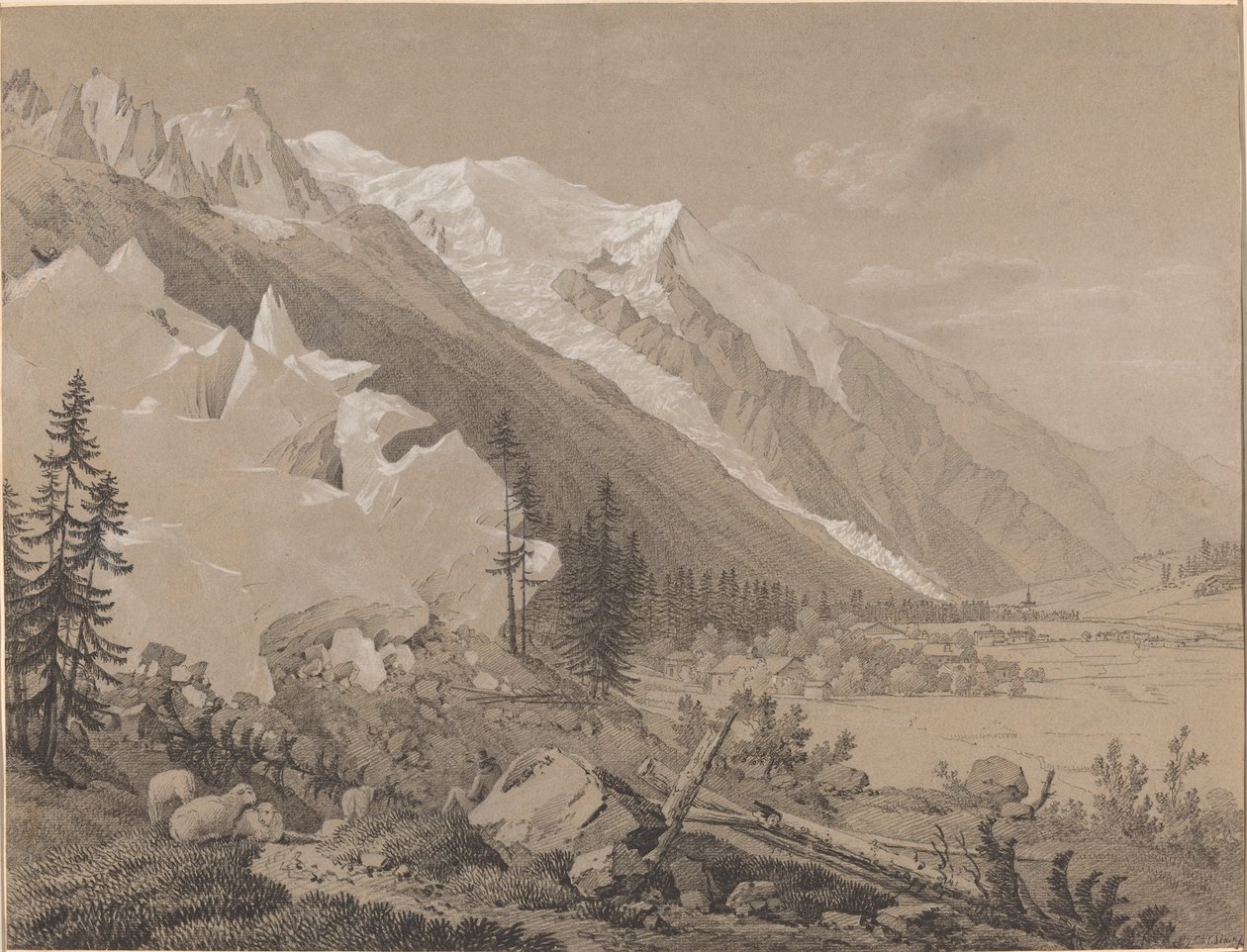 Utsikt over Mont Blanc av Jean Antoine Linck