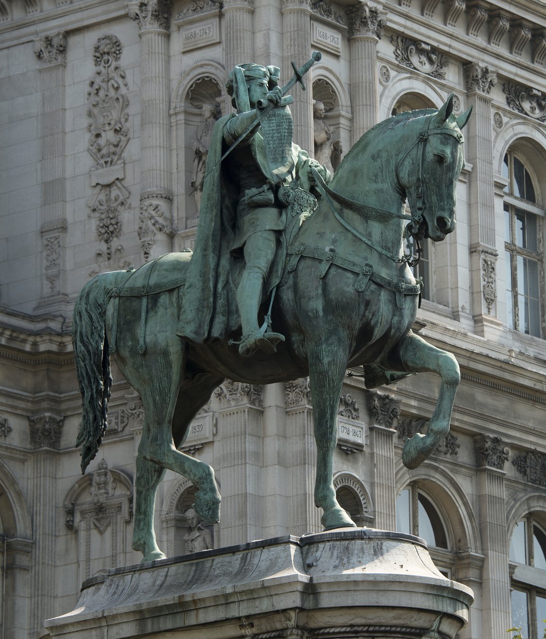 Rytterstatue av prevot av kjøpmennene i Paris Etienne Marcel av Jean Antoine Marie Idrac