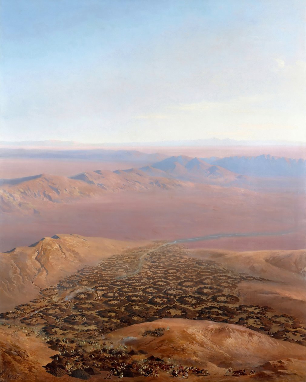 Panoramautsikt over fangsten av Smala av Abd El-Kader, 16. mai 1843 av Jean Antoine Simeon Fort