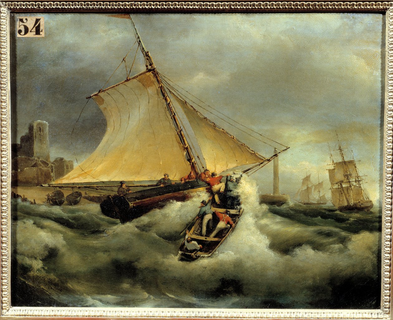 En dårlig tid. Maleri av Theodore Gudin (1802-1880) av Jean Antoine Theodore Gudin