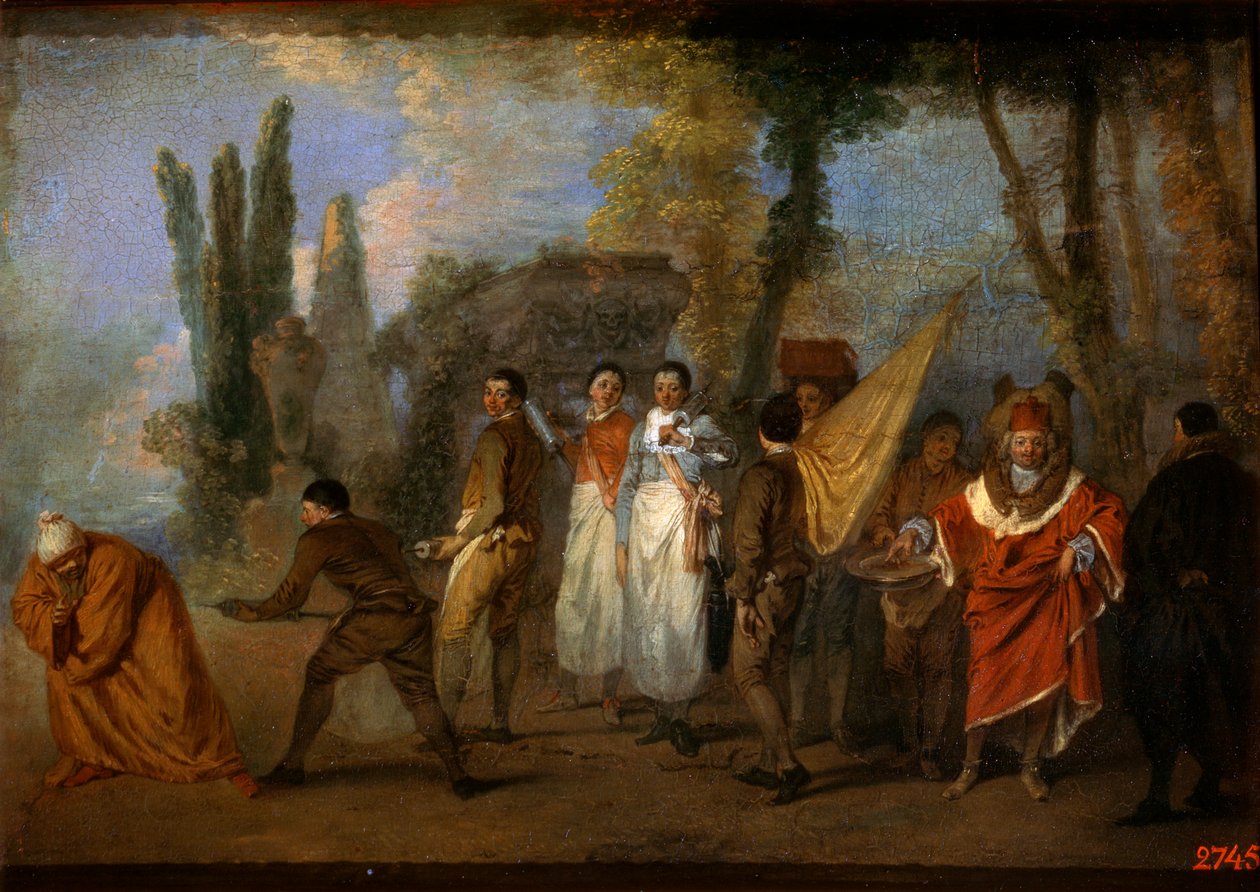 En satire over leger, c1708 av Jean Antoine Watteau