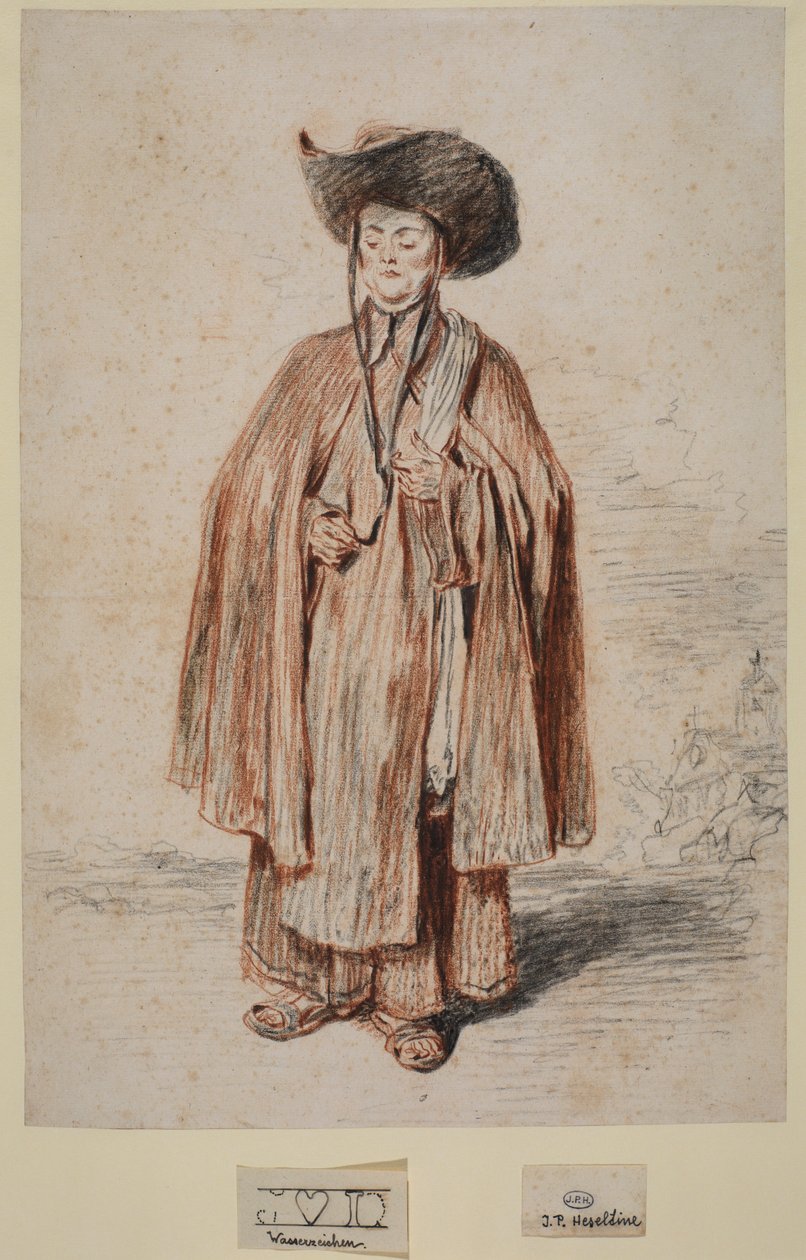 Karmelittmunk, stående, 1715 ca av Jean Antoine Watteau