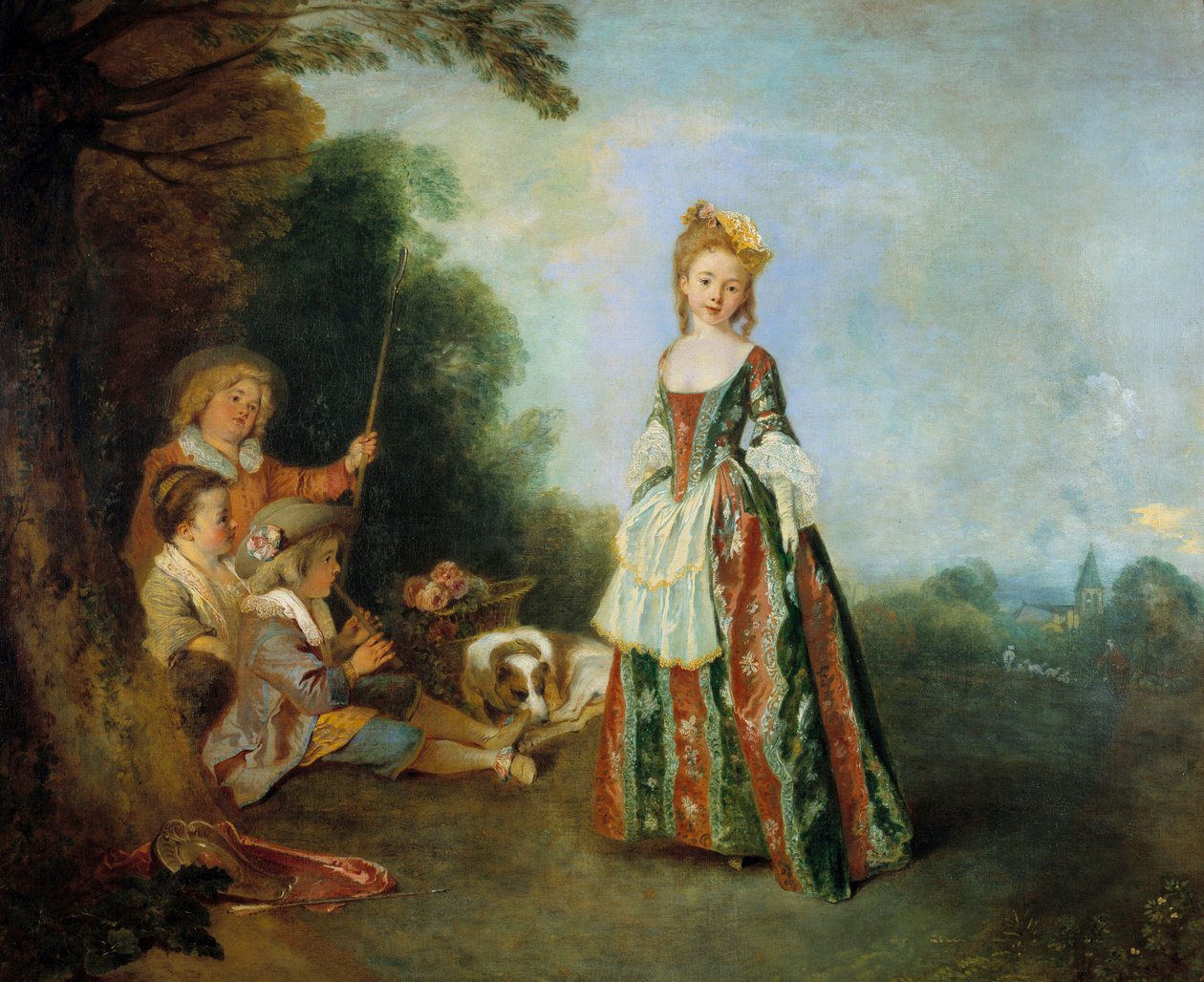 Dansemaleri av Jean Antoine Watteau (1684-1721) 1716-1718 Søn. 0,97 x 1,1 m Berlin. Staatliche Museum av Jean Antoine Watteau