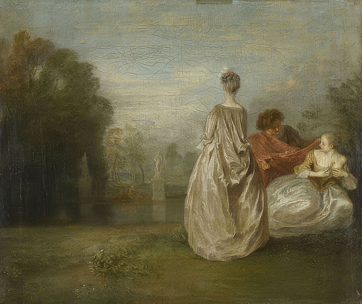 De to søskenbarna (Les Deux Cousines). Omtrent 1716 av Jean Antoine Watteau