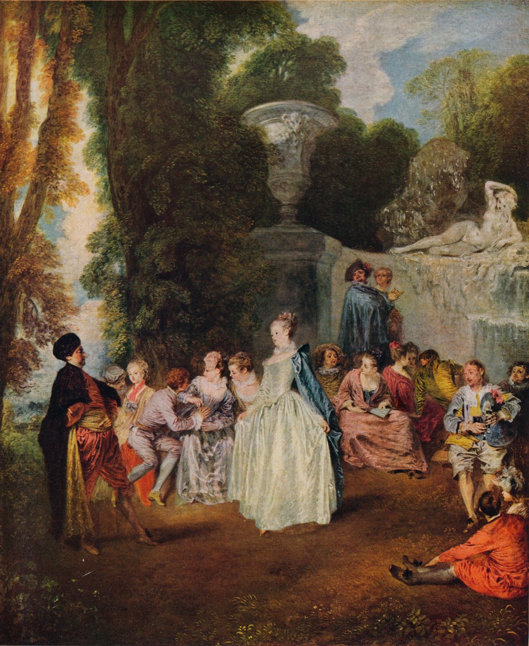 Fetes Venitiennes, 1718-1719 av Jean Antoine Watteau