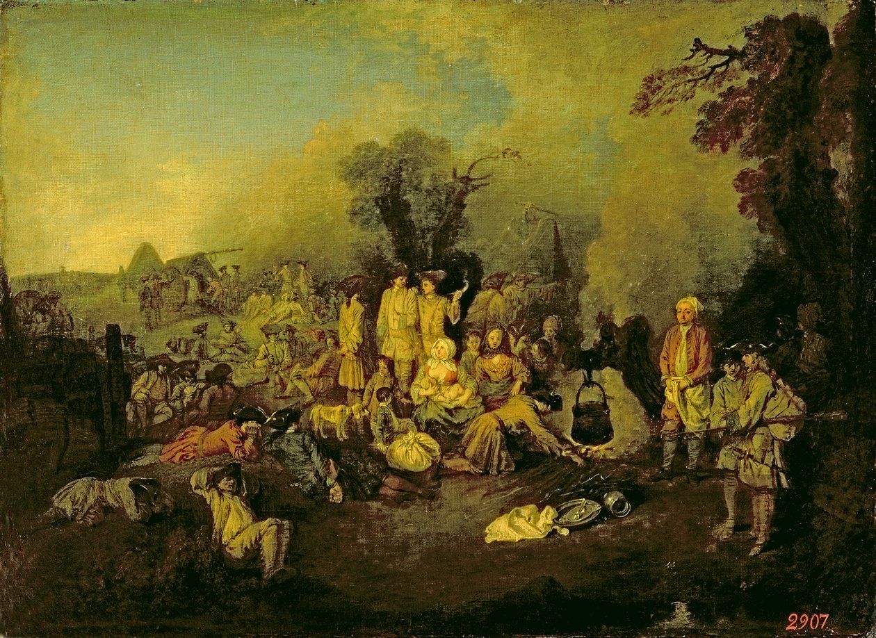 Sigøynerleir av Jean Antoine Watteau