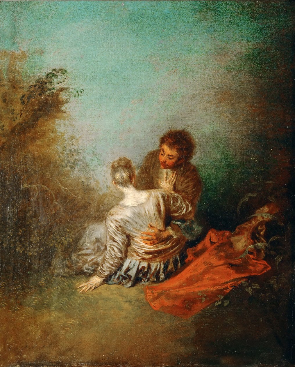 Le Faux Pas The Mistaken Advance av Jean Antoine Watteau