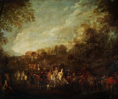 marsjerende tropper av Jean Antoine Watteau
