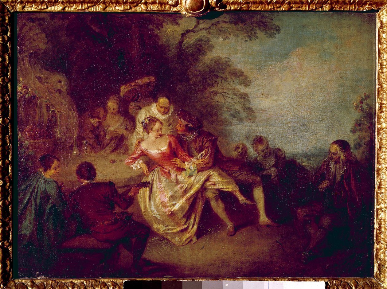 Komikermøte. Maleri av Jean Antoine Watteau (1684-1721) av Jean Antoine Watteau