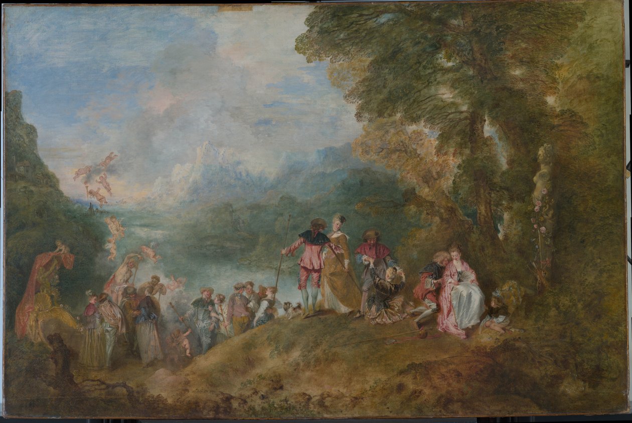 Pilgrimsreise til Cythera Embarkation for Cythera, 1717 av Jean Antoine Watteau