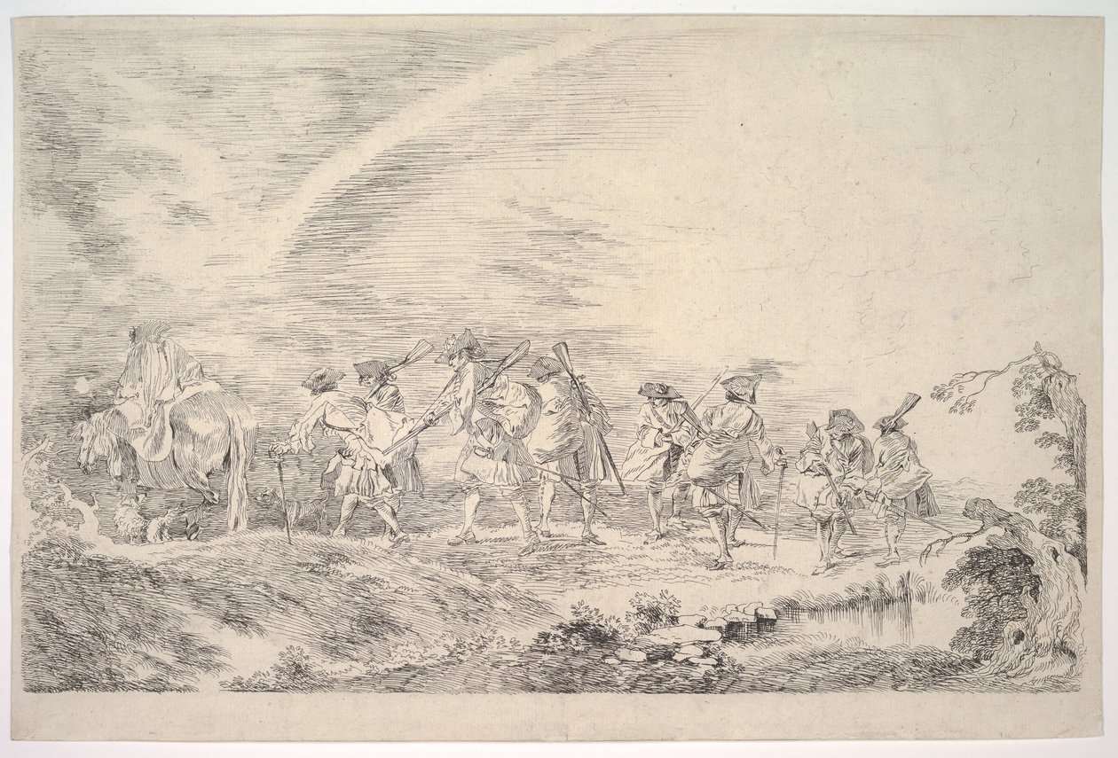 Rekrutter som skal bli med i regimentet, ca. 1715-16. av Jean Antoine Watteau
