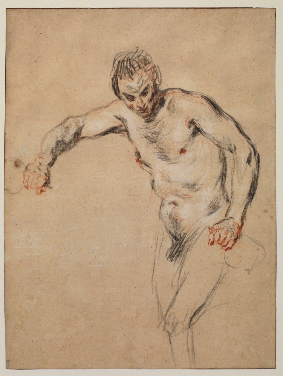 Satyr skjenker vin, 1717 av Jean Antoine Watteau