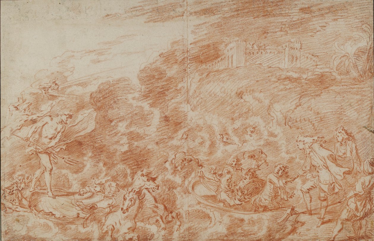 Storm til sjøs, 1700-tallet av Jean Antoine Watteau