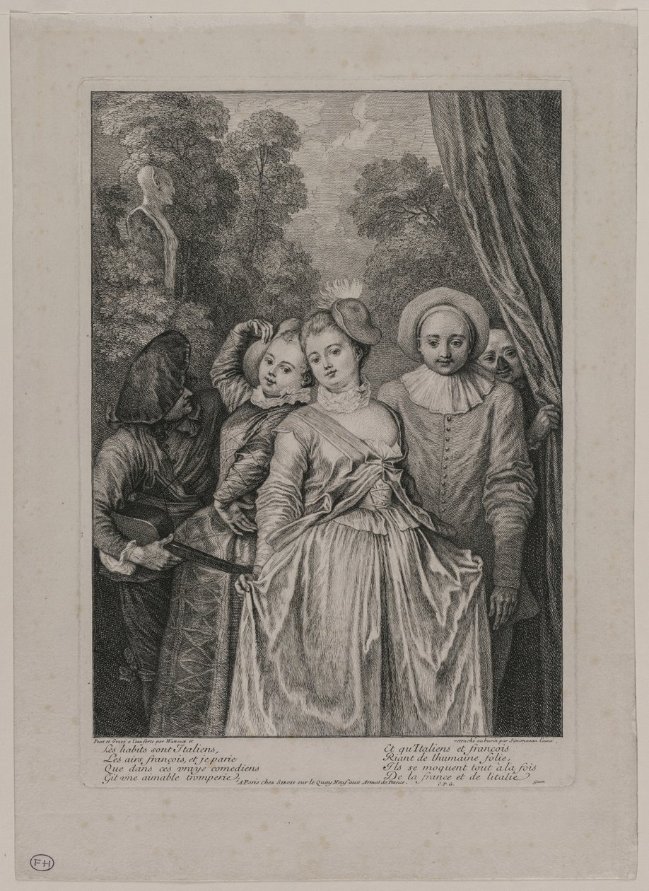 Klærne er italienske av Jean Antoine Watteau