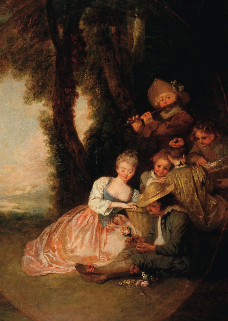 Kjærlighetserklæringen, ca. 1716 av Jean Antoine Watteau