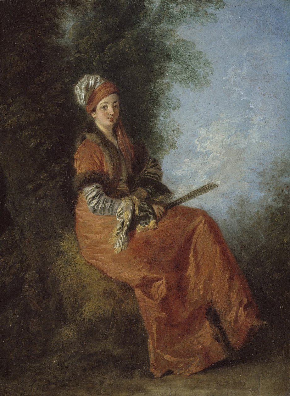 Drømmeren La Rêveuse, 171214. av Jean Antoine Watteau