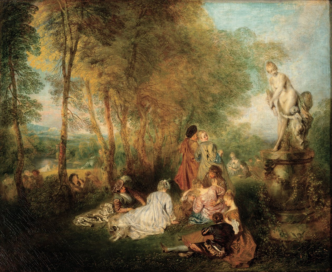 Kjærlighetens fest, ca. 1718-1719 av Jean Antoine Watteau