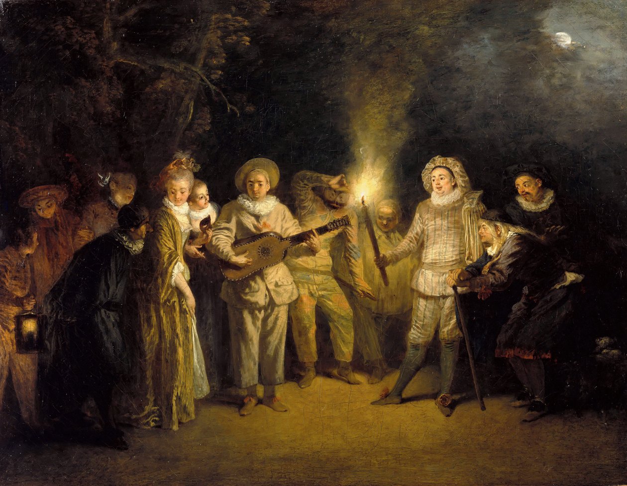 Den italienske komedie, etter 1716 av Jean Antoine Watteau