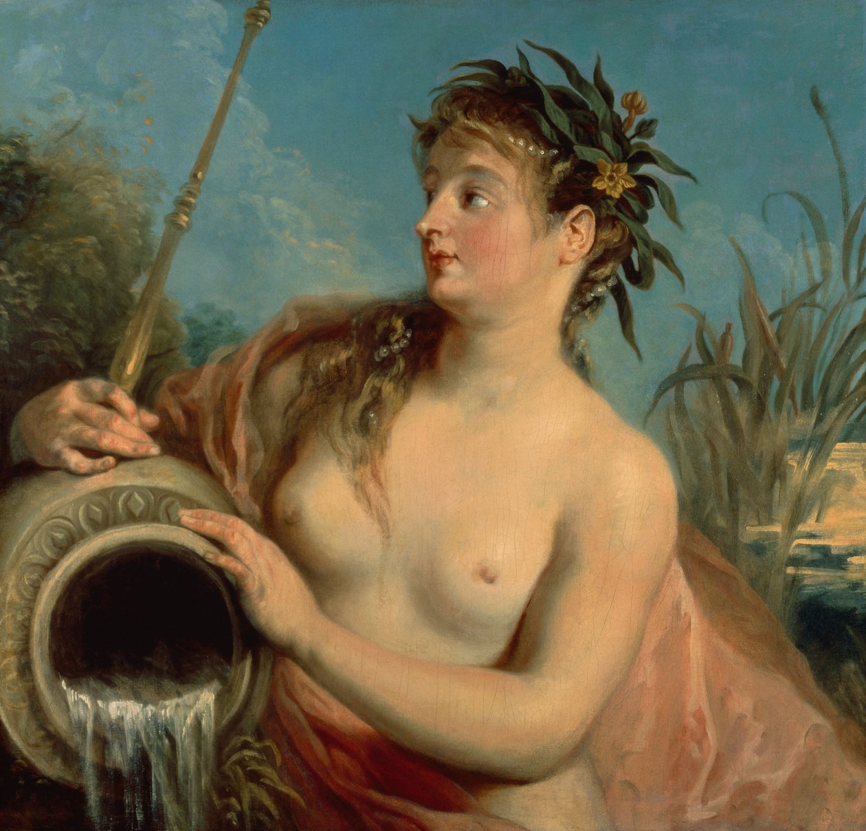 Vårens nymfe (olje på lerret) av Jean Antoine Watteau