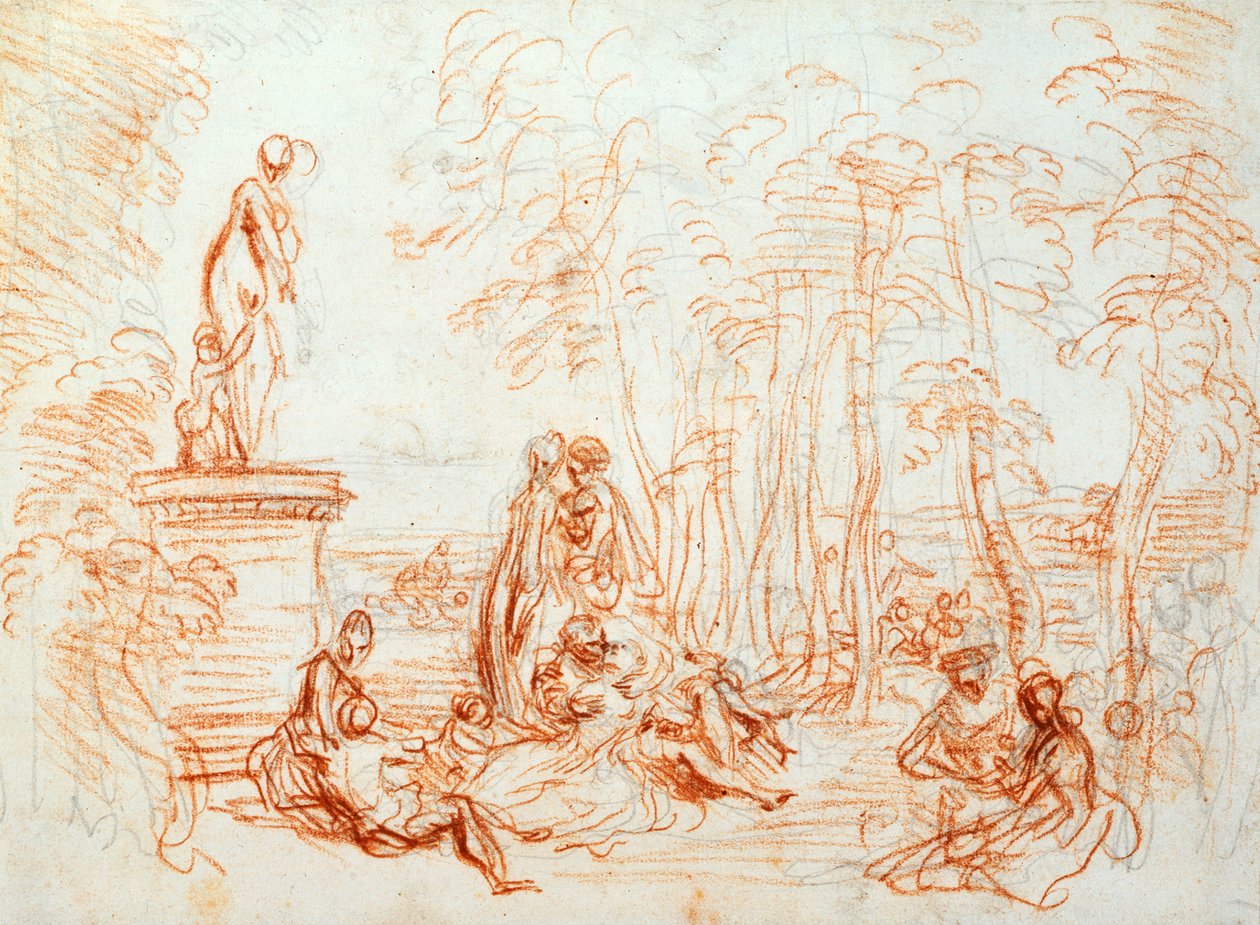 The Pleasure of Love, skisse, 1700-tallet. av Jean Antoine Watteau