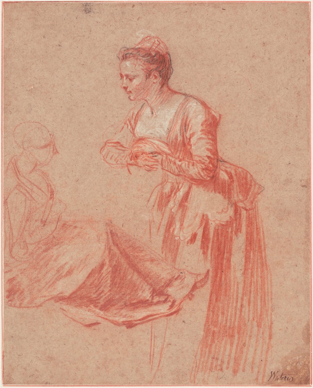 To figurstudier av en ung kvinne, ca. 1716 av Jean Antoine Watteau