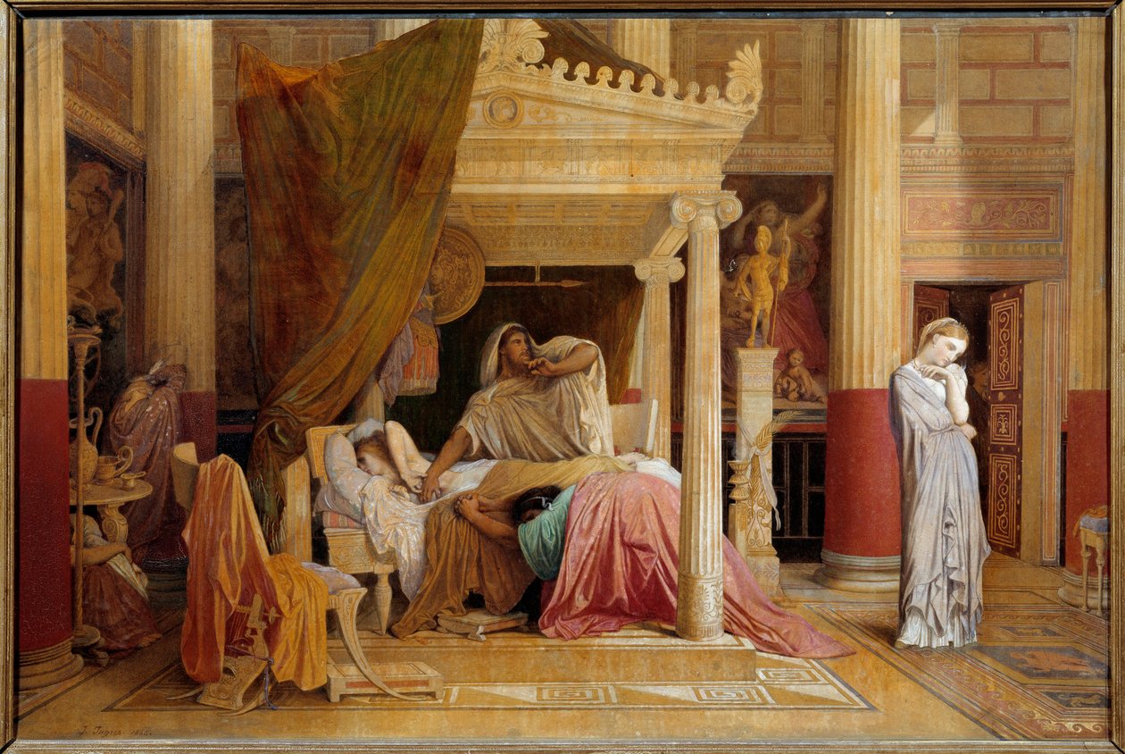 Antiochus sykdom eller Antiochus og Stratonice Antiochus (324-261 f.Kr.) er lei av kjærlighet til stemoren Stratonice. Maleri på lerret av Raymond Balze etter maleriet av Jean Auguste Dominique Ingres (1780-1867) 1866 Dim. 0,61x0,92 m Montpellier, museum av Jean Auguste Dominique (after) Ingres