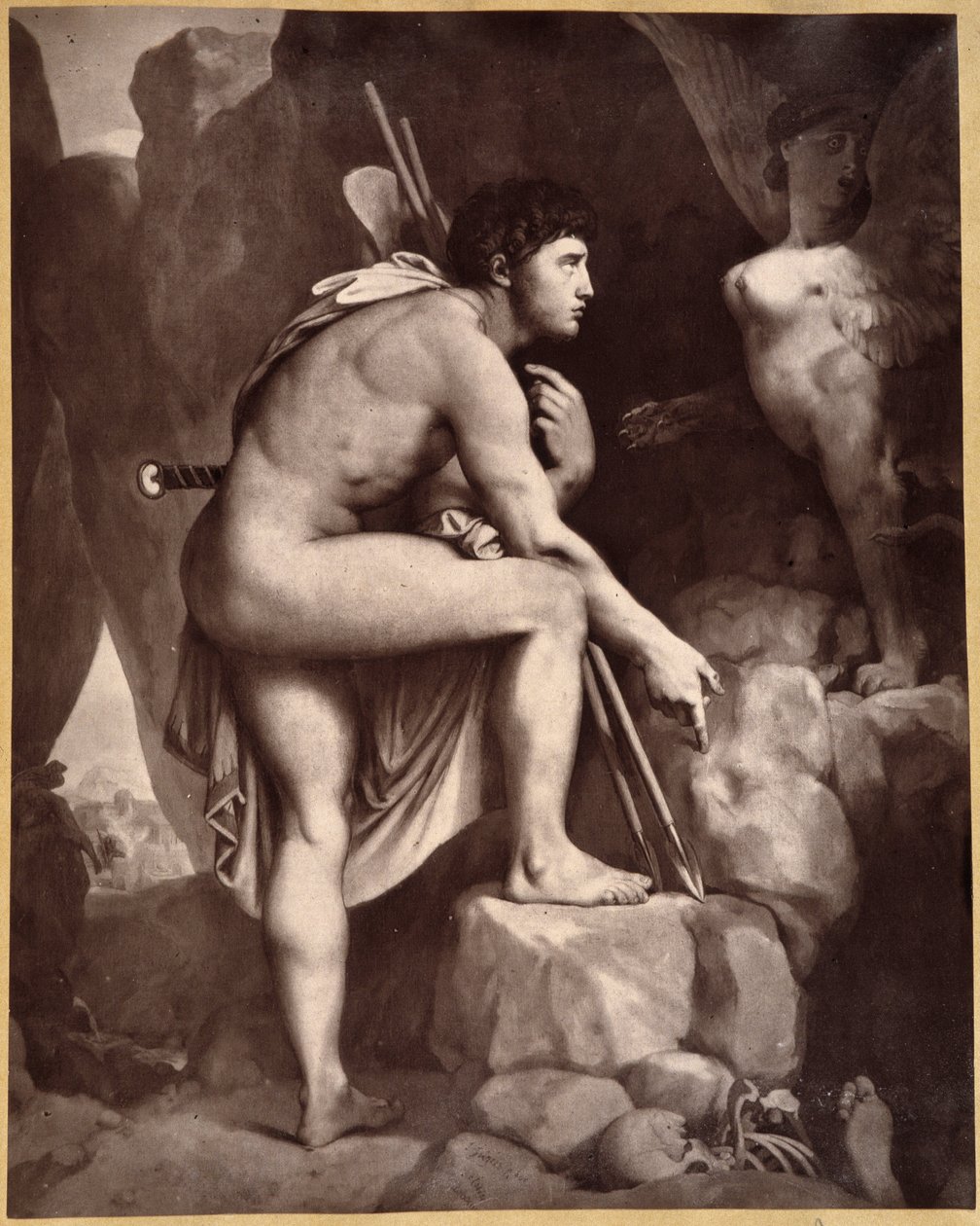 Ødipus med sfinx ifølge Ingres. av Jean Auguste Dominique (after) Ingres