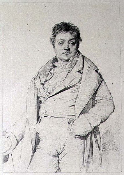 Portrett av en mann av Jean Auguste Dominique (after) Ingres