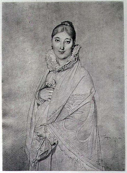 Portrett av en kvinne av Jean Auguste Dominique (after) Ingres