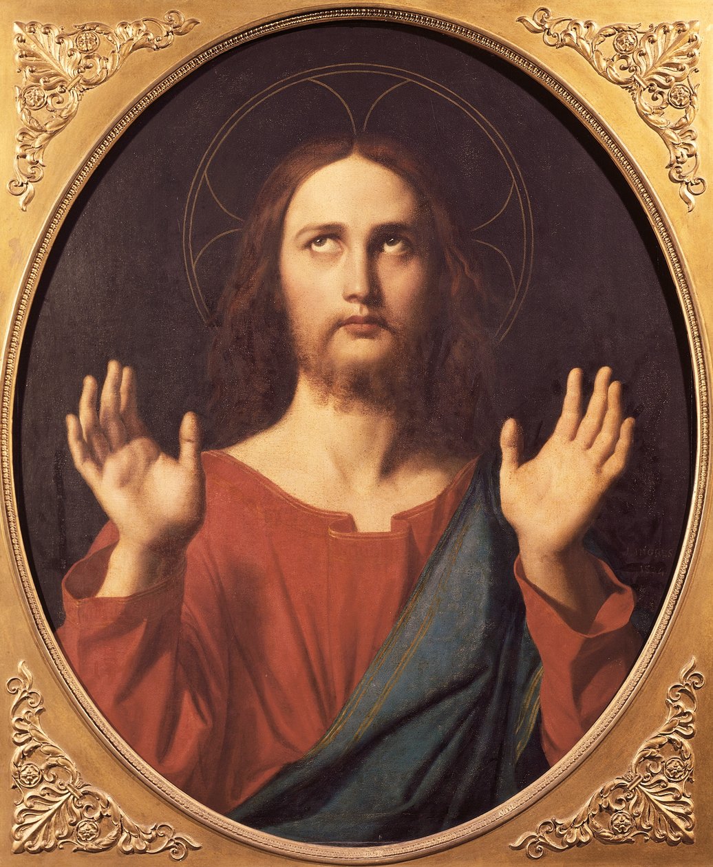 Kristus, av Jean Auguste Dominique Ingres (1780-1867), olje på lerret, 80x66 cm. av Jean Auguste Dominique Ingres