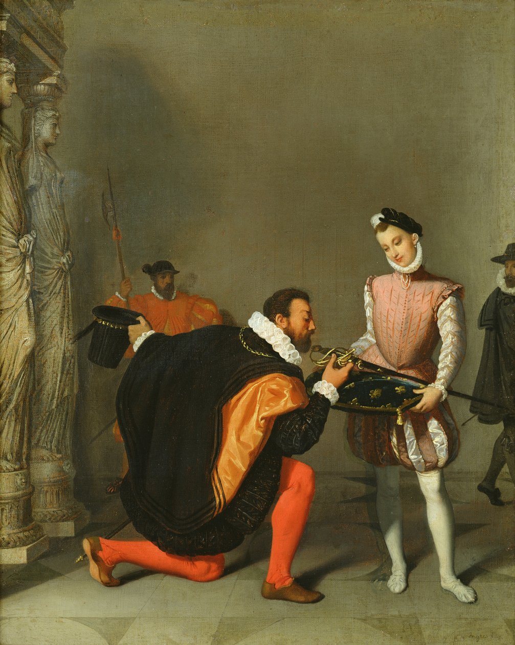 Don Pedro de Toledo (1484-1553) Kysser sverdet til Henry IV (1553-1610) 1819 av Jean Auguste Dominique Ingres