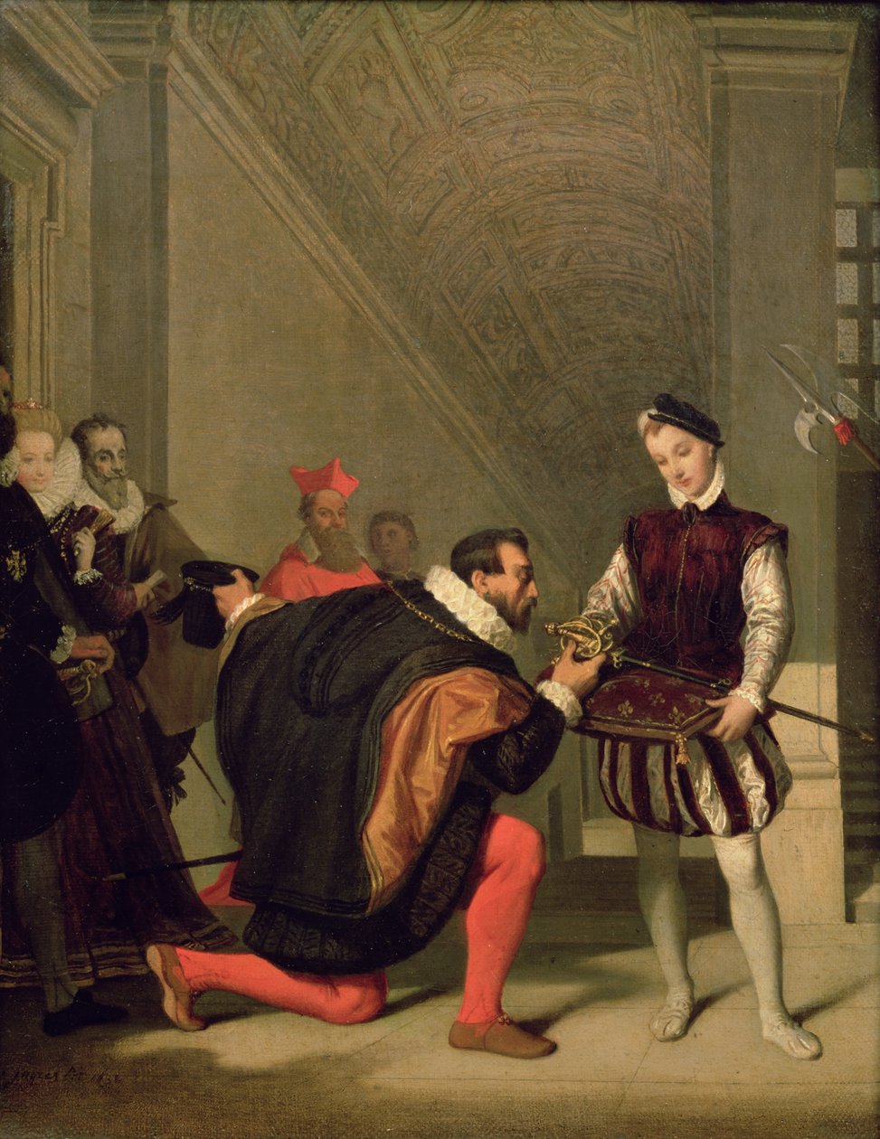 Don Pedro de Toledo (1484-1553) Kysser sverdet til Henry IV (1553-1610) 1819 av Jean Auguste Dominique Ingres