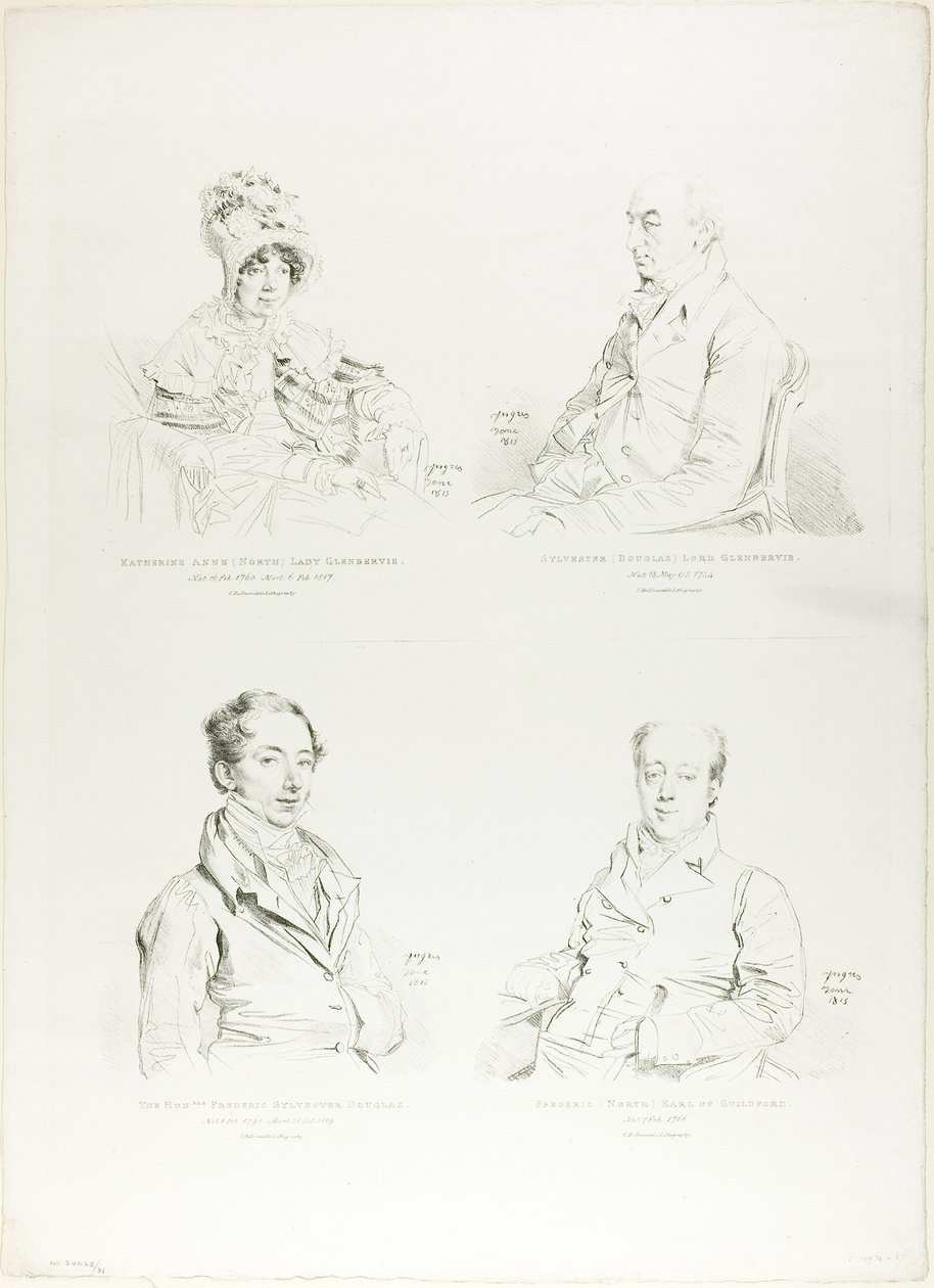 Fire familieportretter av Jean Auguste Dominique Ingres