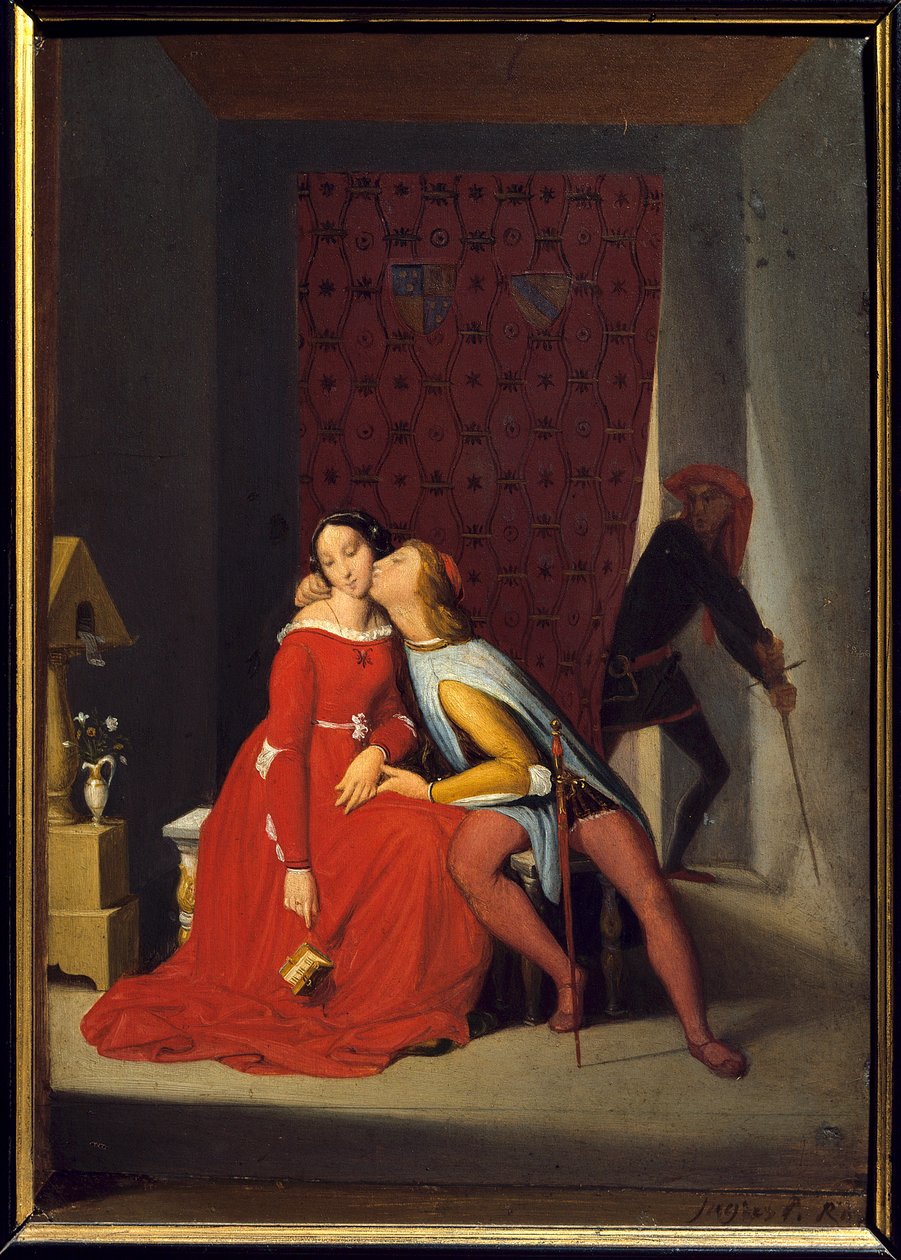 Francesca Da Rimini og Paolo Malatesta. Kona til Francesca Da Rimini (Francoise de Rimini av Jean Auguste Dominique Ingres