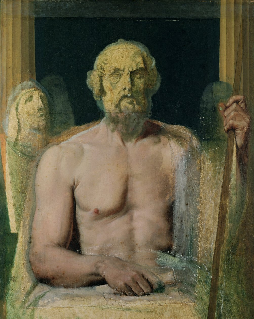 Homer, studie for The Apotheosis of Homer, 1826-27 av Jean Auguste Dominique Ingres